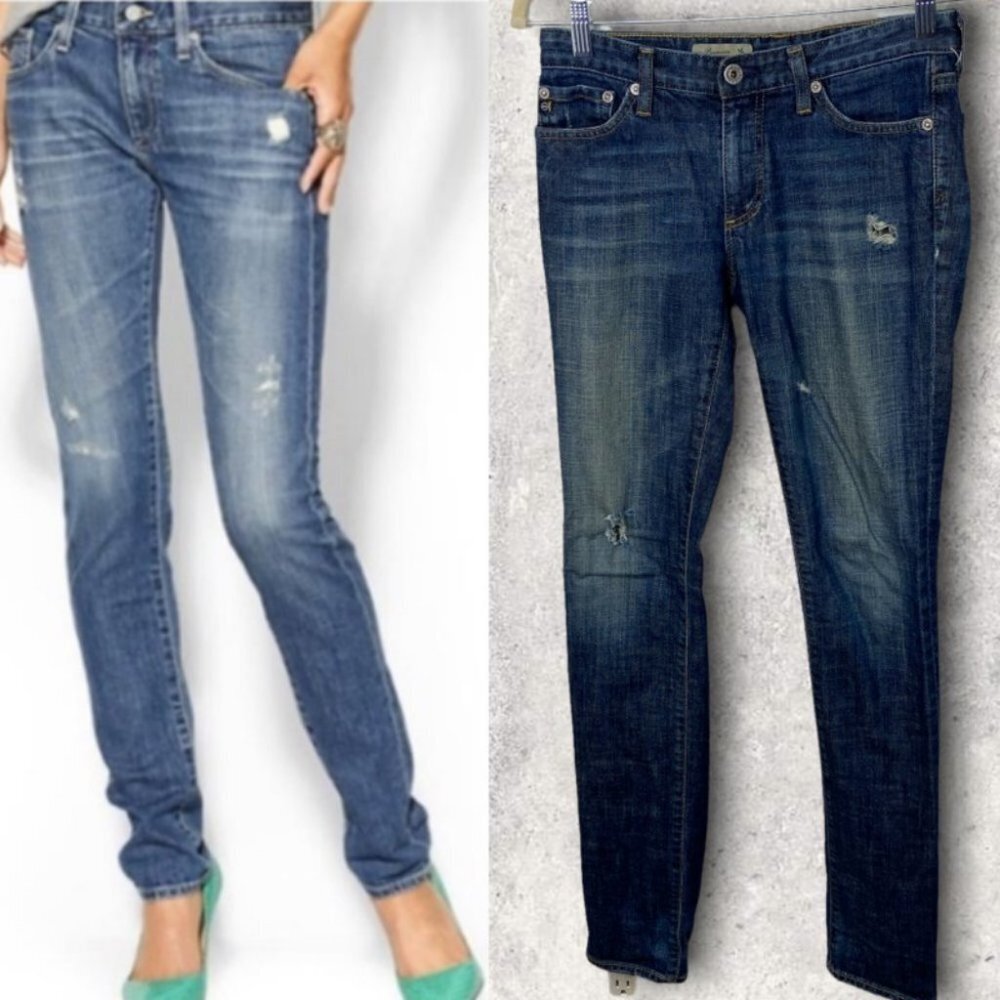 Adriano Goldschmied Premiere Skinny Straight Jeans Medium‎ Blue Size 26 Regular